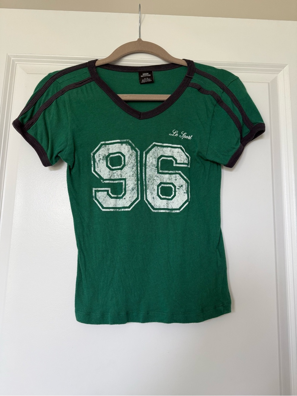 Urban Outfitters Green Crop Top with Black Trim
